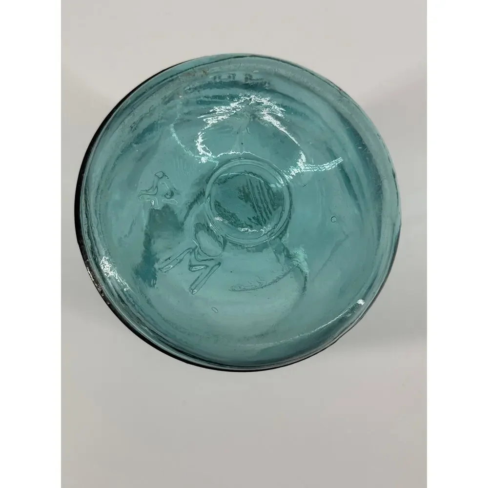 Vintage Ball  Mason Jar Aqua Green Glass Quart Canning Bottom Mark 4M